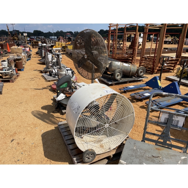 ELECTRIC SHOP FANS, 1 BARREL, 1 PEDESTAL