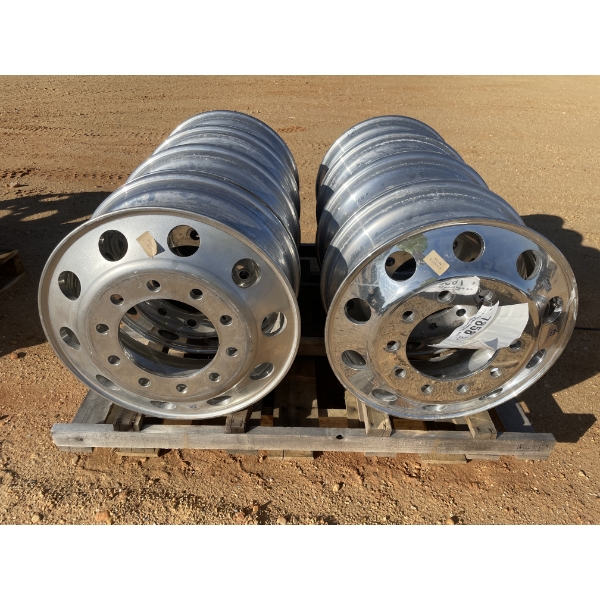 (8) 22.5 x 8.25 ALUMINUM RIMS