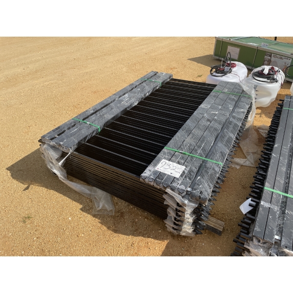 WROUGHT IRON FENCE PANELS, 78" X 58", 14 PANELS, 14 POST & HARDWARE