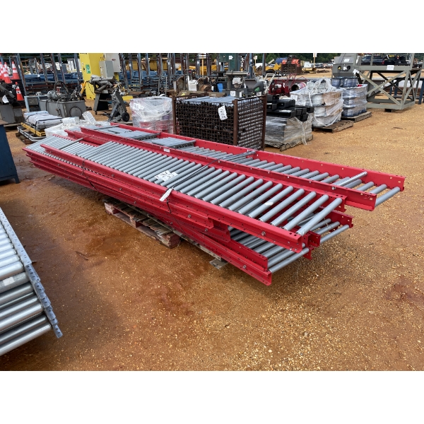 GRAVITY ROLLER TABLE, APPOX 12 EA, 16" W X VARIOUS LENGTHS