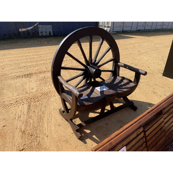 WAGON WHEEL BENCH CHAIR