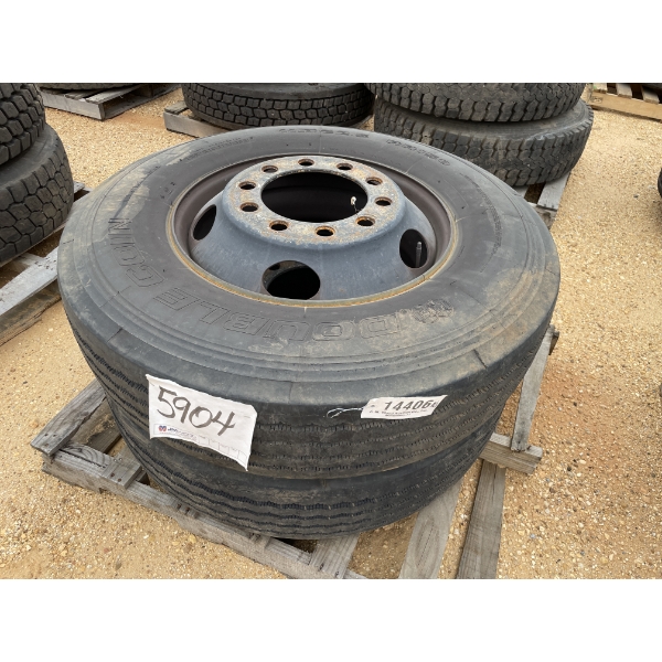 (2) 11R22.5 TIRES W/ RIMS