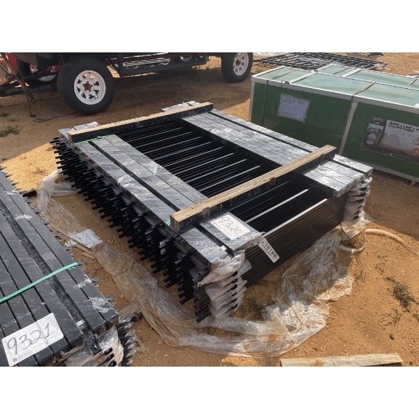 WROUGHT IRON FENCE PANELS, 78" X 58", 14 PANELS, 14 POST & HARDWARE, APPROX 100 FT