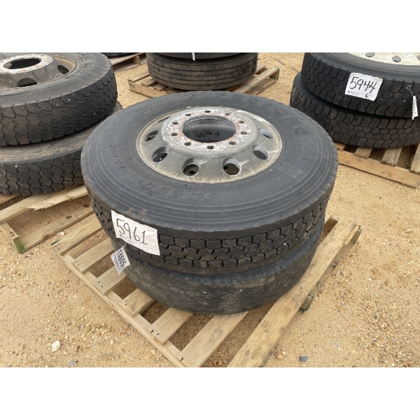 (2) 295/75R22.5 TIRES & RIMS