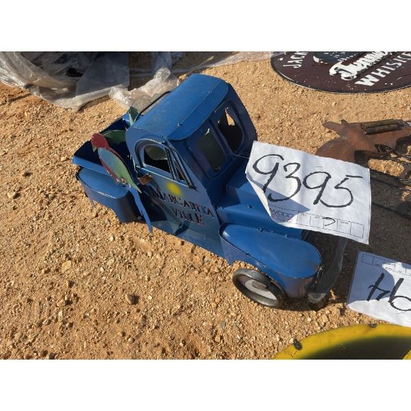 BLUE MARGARITAVILLE TRUCK METAL ART