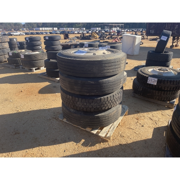 (4) 11R22.5 TIRES & RIMS