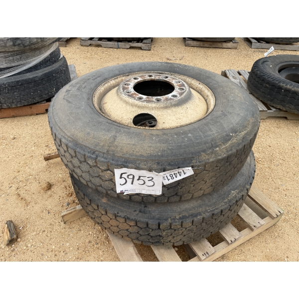 (2) 11R24.5 TIRES & RIMS
