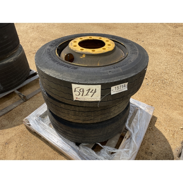 TIRES & RIMS (3 EA) 225/70R22.5