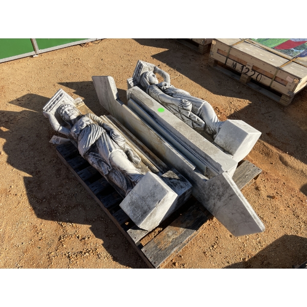 MARBLE STATUE FIREPLACE MANTLE