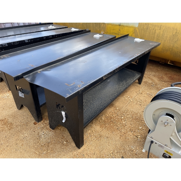 STEEL WORK TABLE, 90"L x 25"W