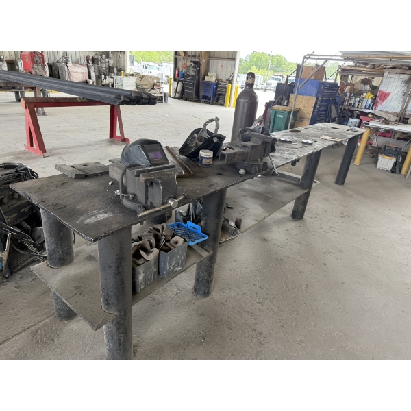 (2) 15' METAL SHOP TABLES