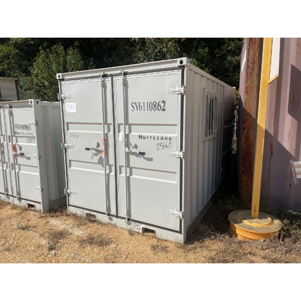 CONTAINER 72"W X 128"L X 72"H,  2 DOOR AND 1 WINDOW