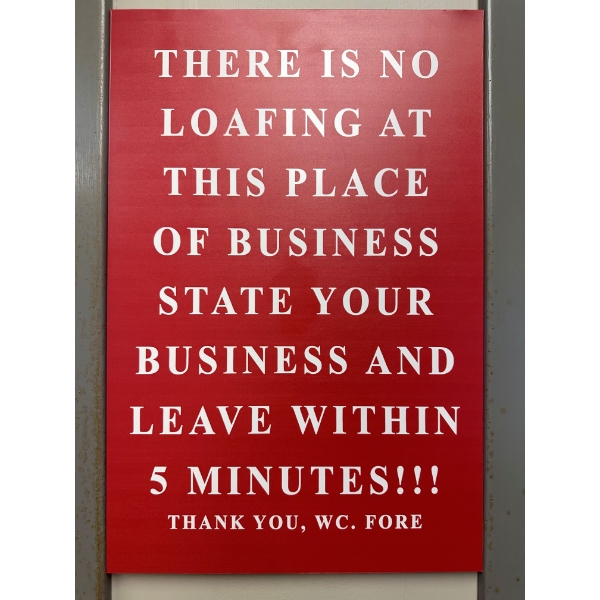 THE WC FORE SIGN