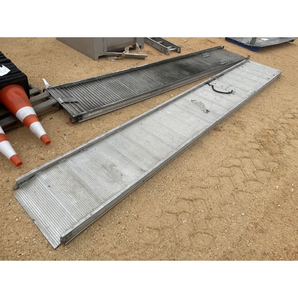 (1) ALUM RAMP, 24"W X 11'L, (1) ALUM RAMP, 24"W X 13'L