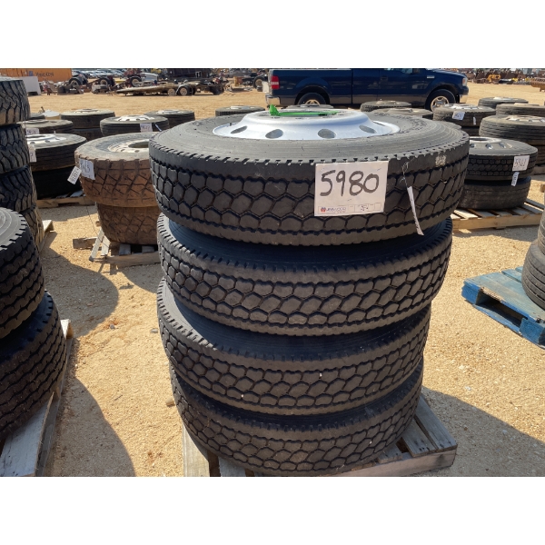 TIRES & RIMS 11R24.5 (4)