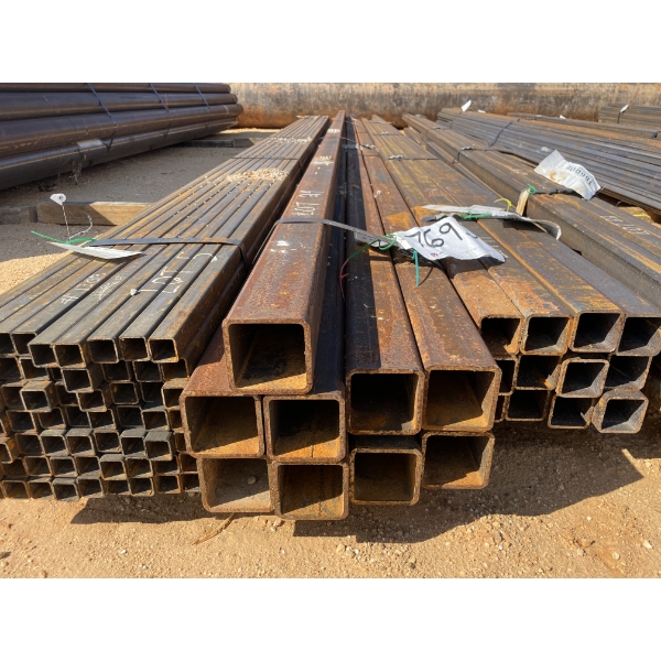 STEEL SQUARE TUBING,  1/4" X 3-1/2" X 20' (9 PIECES)