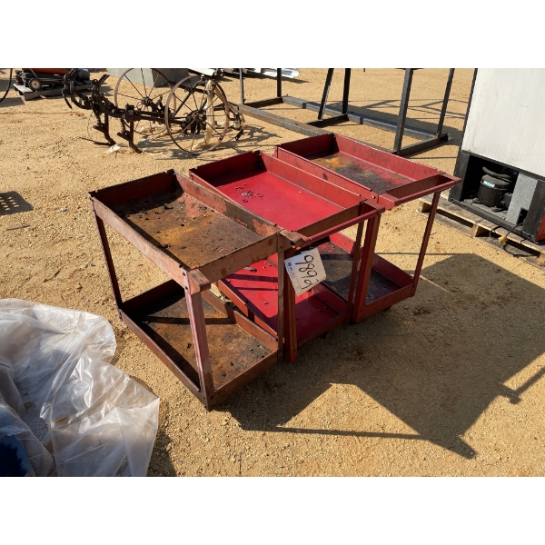 (3) ROLLING SHOP CARTS