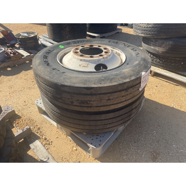(2) 11R24.5 TIRES & RIMS