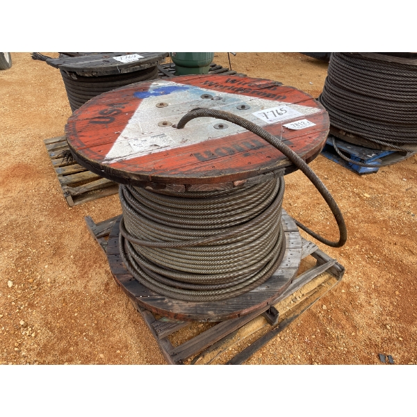 SPOOL OF STEEL CABLE, 1" thick