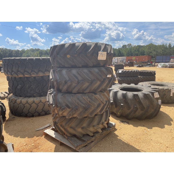 (4) 15.5/80-24 TIRES W/ RIMS