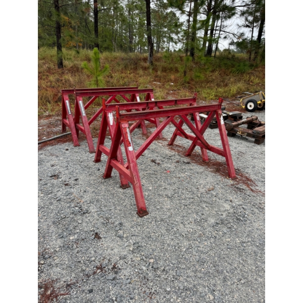 (4) METAL SAW HORSES