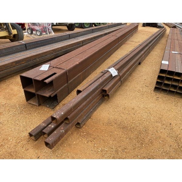 STEEL SQUARE TUBE,  5/16" X 4"SQ, VARIOUS LENGTHS (16)