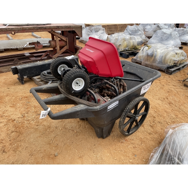 RUBBERMAID WHEEL BARROW & MISC. ITEMS