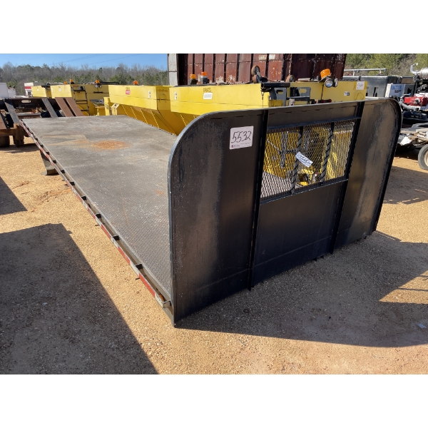 FLATBED BODY W/HEADACHE RACK, 8'w x24' w/cargo ratchet binders