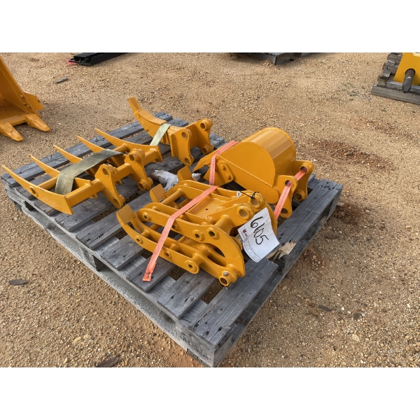 RAKE-19", GRAPPLE-16", BUCKET-8", RIPPER-10", fits excavator