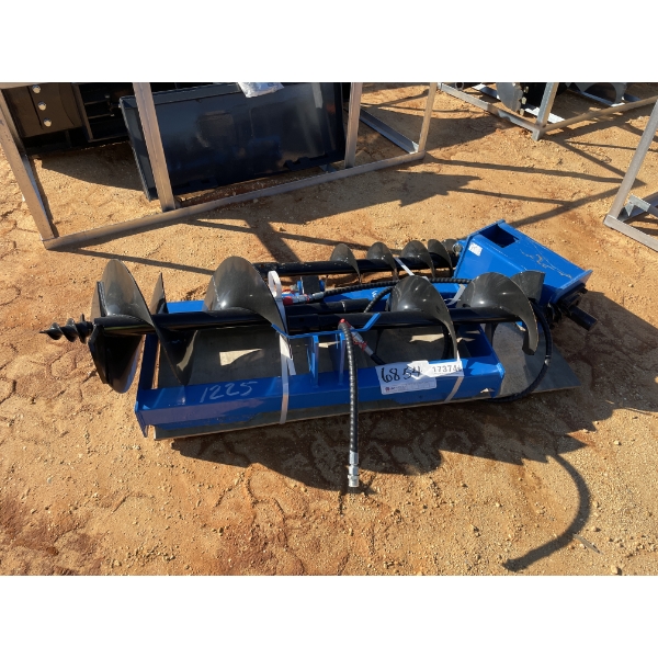 HYD AUGER, INCLUDES 3 BITS, 8", 12" & 14", fits skid steer loader