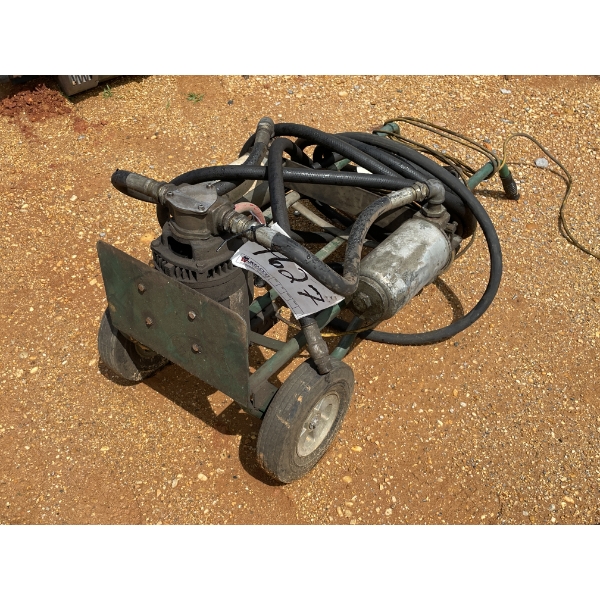 OIL TRANSFER PUMP ON HAND CART