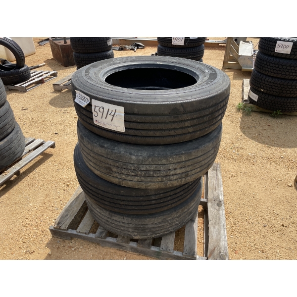 (4) 255/70R22.5 TIRES