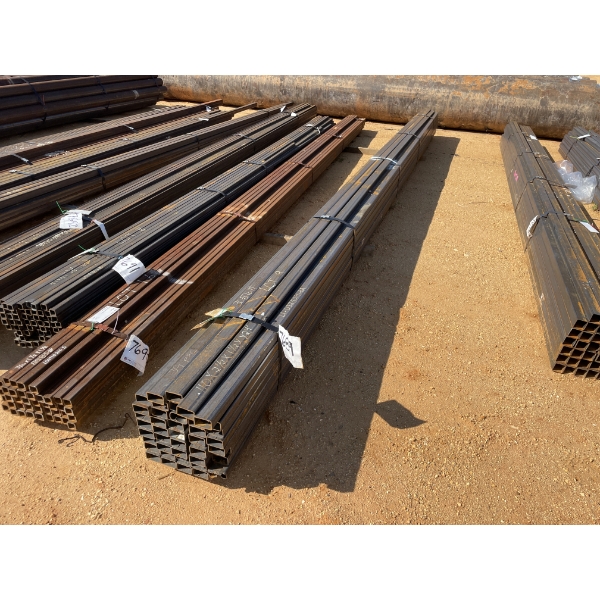 STEEL SQUARE TUBING, 1/8" X 2-1/2" X 1-1/2" X 24' (39 PIECES)