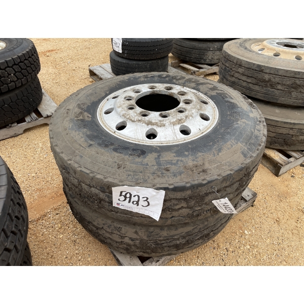 (2) 11R22.5 TIRES W/ RIMS