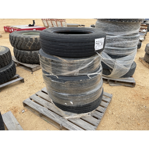 (5) 255/70R22.5 TIRES