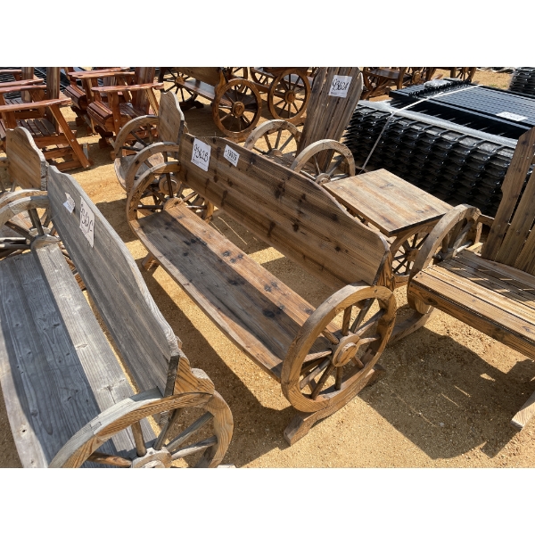WAGON WHEEL BENCH & CHAIR