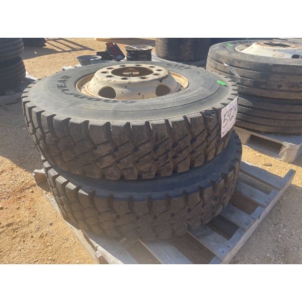 (2) 11.00R20 TIRES W/ RIMS