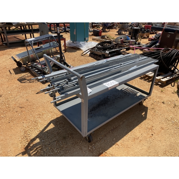 5' TWO SHELF CART, 2 expanding barriers