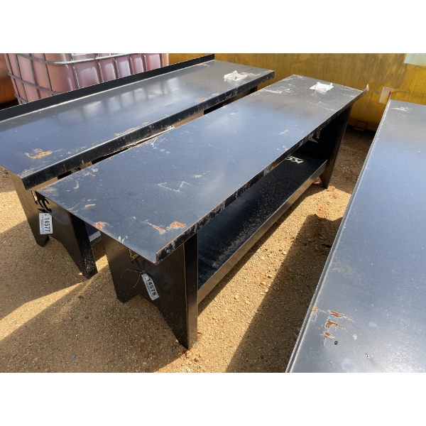 STEEL WORK TABLE, 90"L X 25"W
