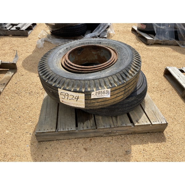 (1) 8.25-15 TRAILER TIRE & (1) 235/80R16 TIRE W/ RIM