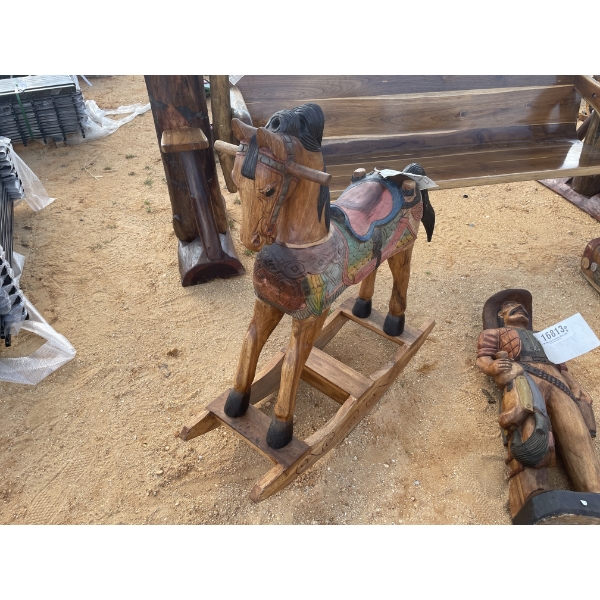 TEAKWOOD ROCKING HORSE