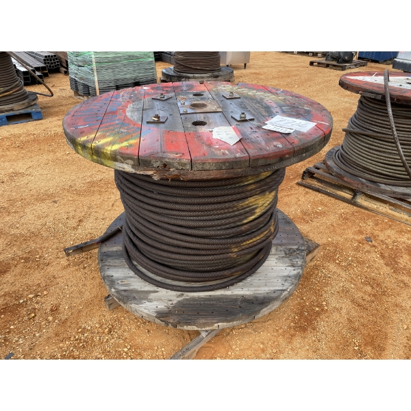 SPOOL OF STEEL CABLE, approx. 1" thick