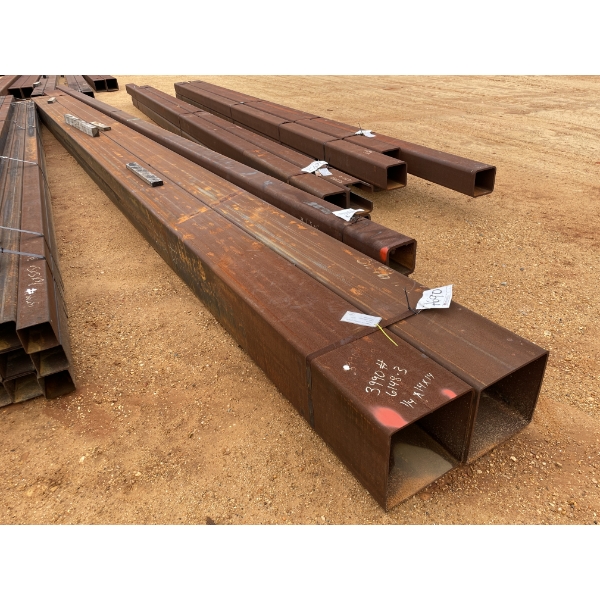 STEEL SQUARE TUBE,  1/4" X 14"SQ, VARIOUS LENGTHS (2) 