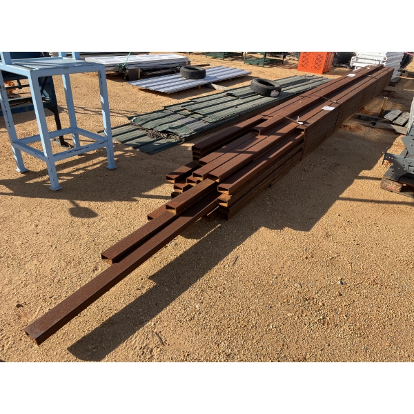 STEEL TUBING, 1/4" X 4" X 2" X 25'-33' (49 PCS)