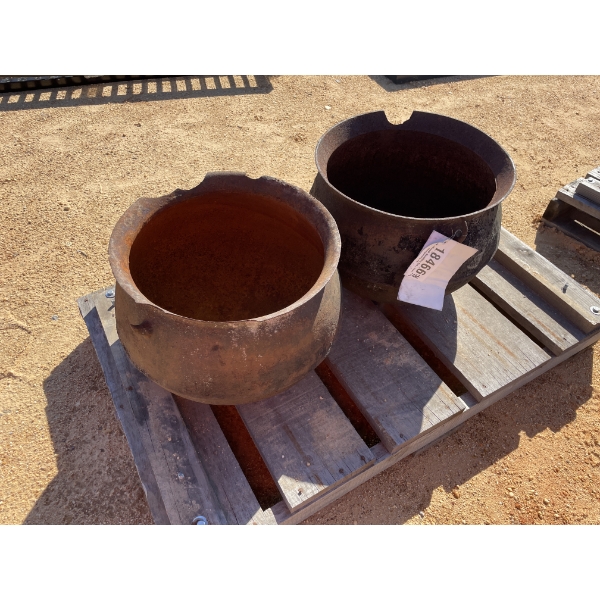 CAST IRON WASH POT, 2 ea