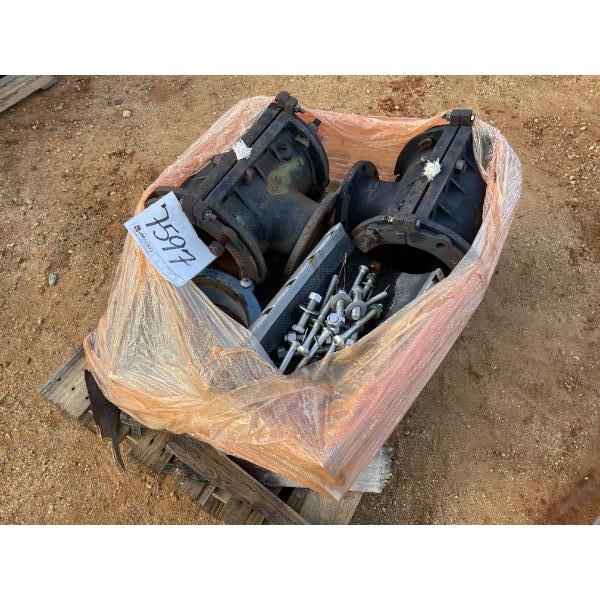 STEEL PIPE CLAMPS, VARIOUS ITEMS