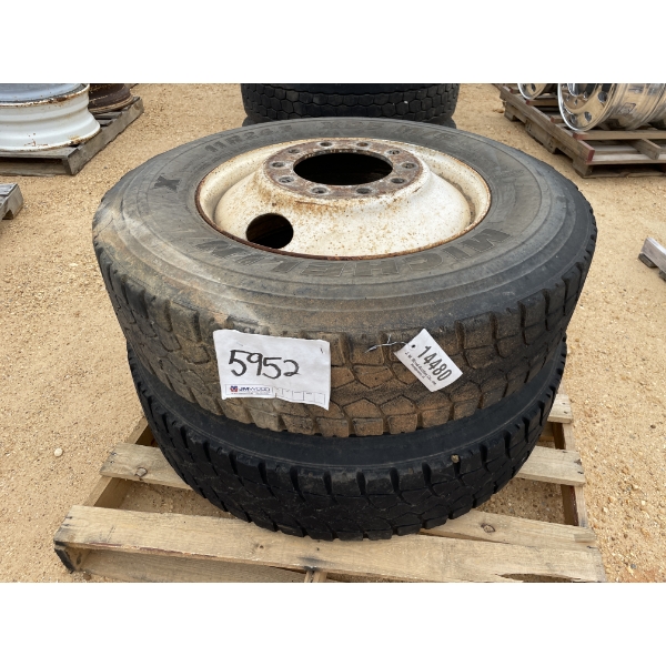 (2) 11R24.5 TIRES & RIMS