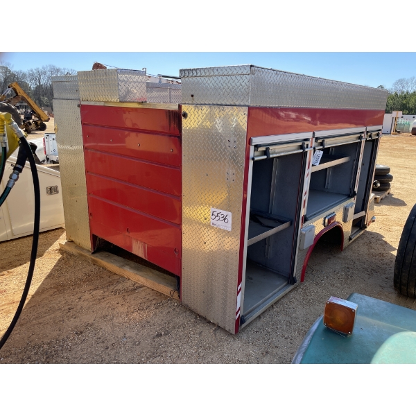 FIRE FIGHTER TRUCK SERVICE BODY W/ WATER TANK & STORAGE COMPARTMENTS