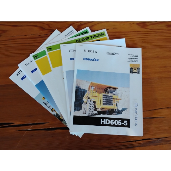(6) 1987-1999 KOMATSU EQUIPMENT BROCHURES