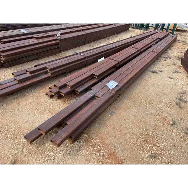 STEEL TUBING, 1/4" X 4" X 2" X 23'-26' (15 PCS)